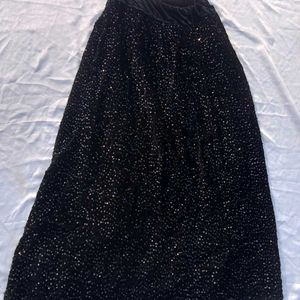 Black Sequence Velvet Lehenga With Dupatta