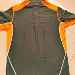 Shiv Naresh Branded L size, Orange - Grey, Dry Fit