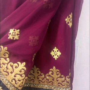 Heavy Wedding Saree With Blouse