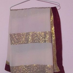 Frequency work saree with gold border