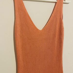 Sexy Resort Wear Peach Bodycon Dress