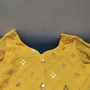 Yellow Stitched Festive Kurta