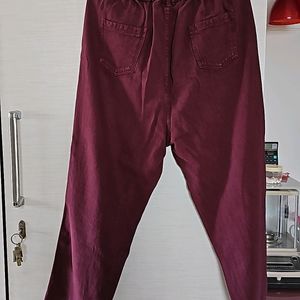 New Mom Fit Jeans / Denim - MAROON