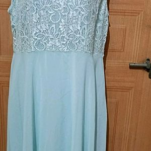 Light Sky Blue Lace and Chiffon Party  Dress.