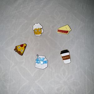 Pizza Coffee And Food Items Pins Brooches