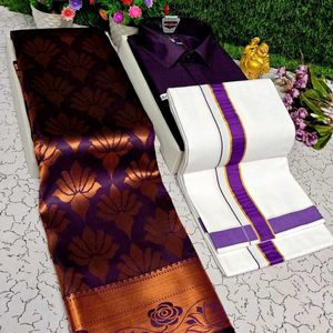 Combo Bridal Sarees With Shirt &Dhoti