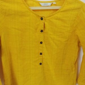 Max Yellow Tunic Short Kurta With 3/4 Sleeve