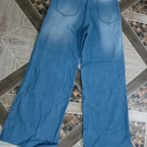 Blue Washed Flared Jeans