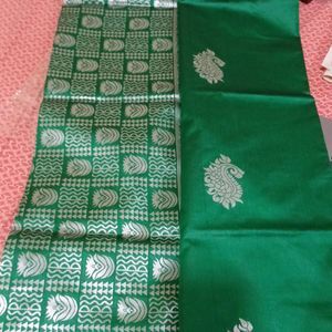 Absolutely New Beautiful Green Saree