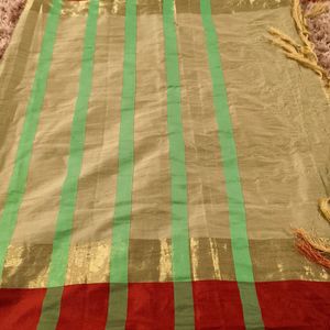 embroider With Peacock Border Saree