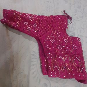 Stitched Pink Colour Blouse