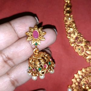 Antique Haram With Earings Jhumka