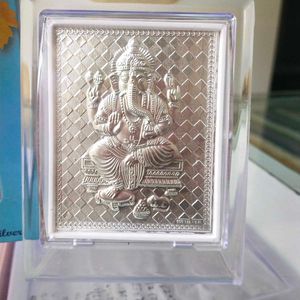 999 Pure Silver Hallmark Ganesh Ji Frame In Box