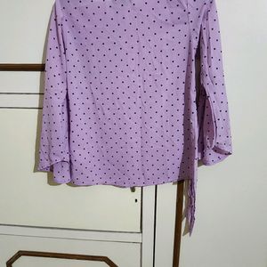 Zink London Lavender Polka Dots Top