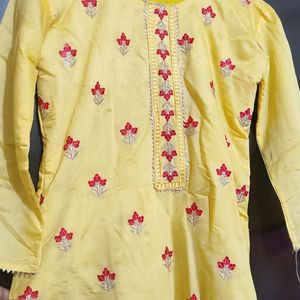 Yellow Sharara Suit With Dupatta 36 Bust