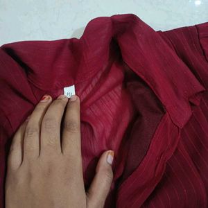 Maroon Color Deginer Shirt For Women