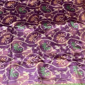 New Purple N Green Saree Without blouse  For Grabs