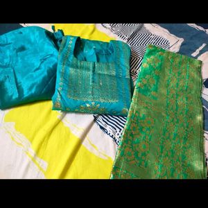 New Pure Silk Suit With Heavy Dupatta