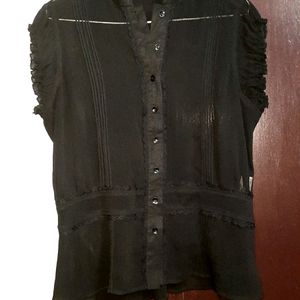 Black Transparent Blouse