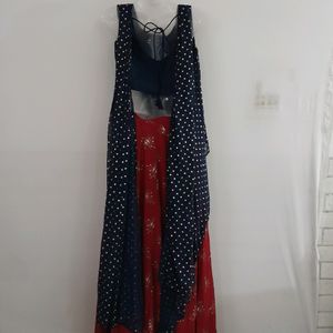 Navy Blue Ethnic Set (Women's)