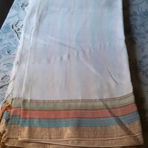 Cream Soft Cotton Saree