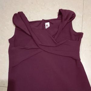 Athena Burgundy Pleated Bardot Top