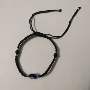 Pure Silver 8 Moti Evil Eye Braslet (Najariya)