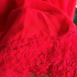 Red lace dress