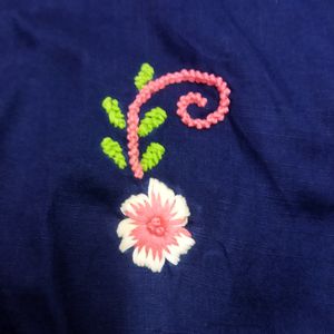 Hand Embroidery Top And Dupatta Unstich