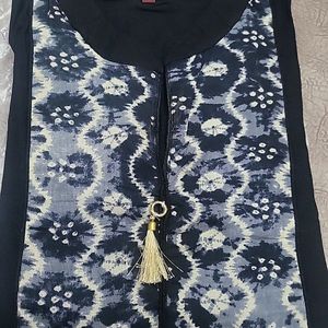 Cotton Straight Kurti ( Black)