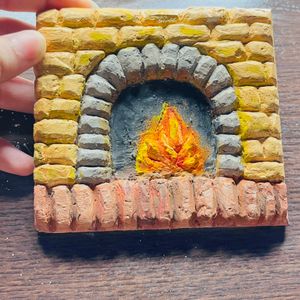 3d Painting Of A Fireplace