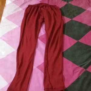 L-XL Wool Maroon Color Leggings Pants