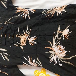 Black Flowers Top