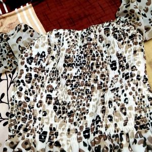 Leopard Print Bardot Top