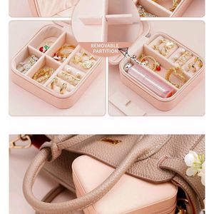 Peach Jewellery Organiser Box For Women, Portable