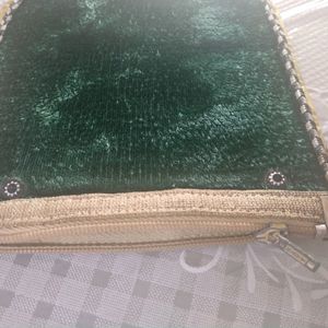 Green Velvet Pouch