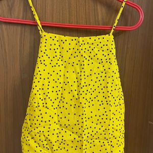 Mustard Polka Dot Crop Top