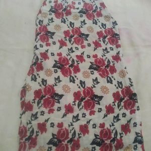 A White Suit Red Flower Printed