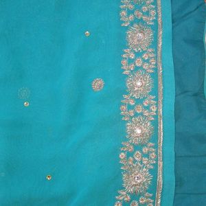 Crepe Festive Wear Saree With Blouse