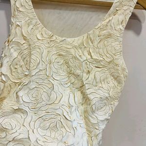 Beige Flower Crop Top