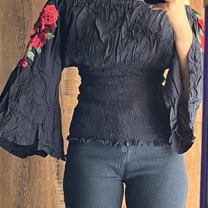 Black Off Shoulder Top