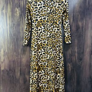 CBeautiful Animal Print Dress Cotton Polyester Fe