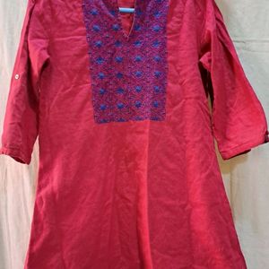 Bright Red Short Kurti