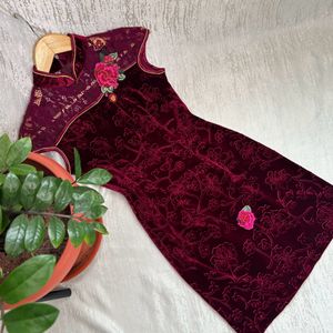 Korean Oriental Velvet Dress