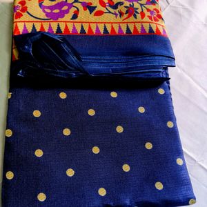 Nevy Blue Printed Saree