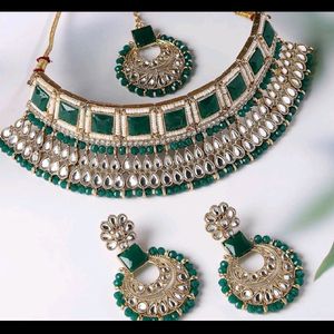Bridal🌼 Kundan Gold 💥Pleated Necklace