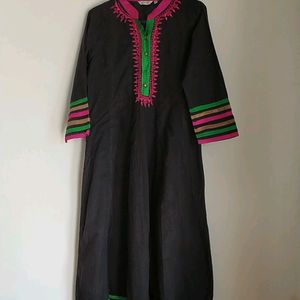 Black A-Line Kurta