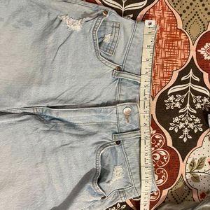 H&M light blue washed ripped shorts