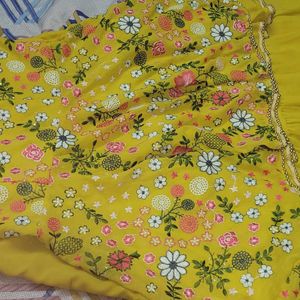 Yellow Georgette Haldi Designer Outfit