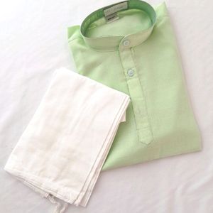 Fluorescent Green Kurta Set For Boys